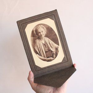 Vintage 1920s Photograph / Black And White Sepia Portrait Photo of A Lady, Woman